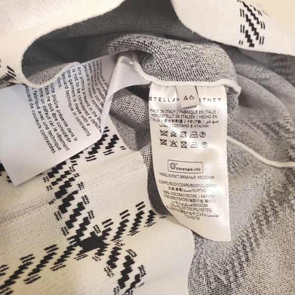 NWT$750 Stella McCartney White Black Plaid Compact Turtleneck Top Sweater - Picture 10 of 14